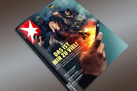 das aktuelle Stern-Cover mit einem Handybildschirm, aus dem Krisen sprudeln