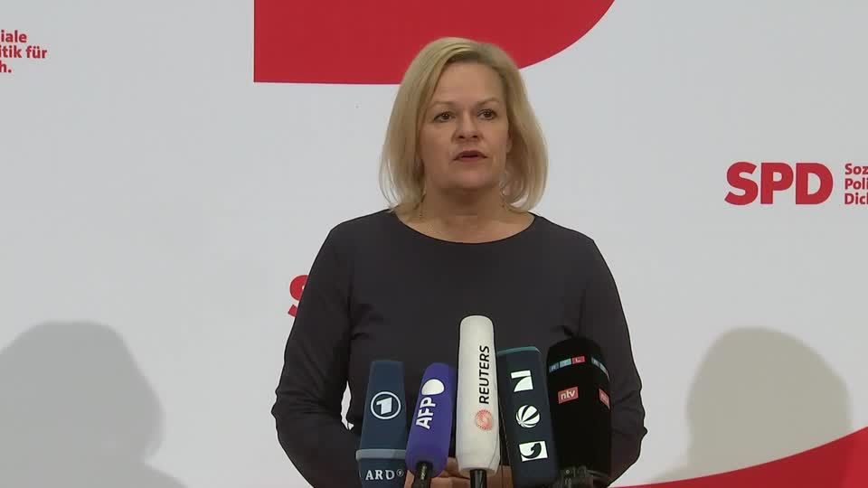Video: Faeser für Koalitionsgespräche mit Hessen-CDU - bleibt selbst in Berlin