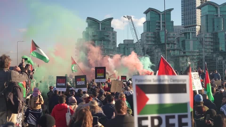Video: Pro-palästinensische Großdemos in London, Brüssel und Paris Video: Pro-palästinensische Großdemos in London, Brüssel und Paris