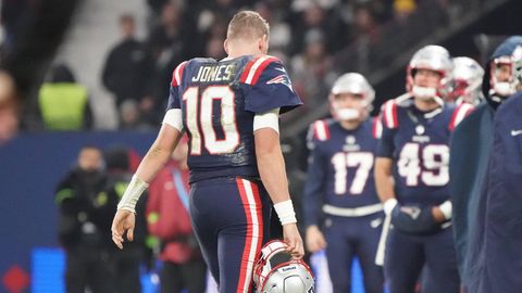 Debakel bei der NFL-Premiere in Deutschland: Mac Jones und die New England Patriots enttäuschten auf ganzer Linie.
