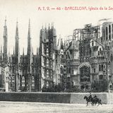 Alte Postkarte der Sagrada Familia