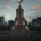 Deutlich düsterer, aber klar zu erkennen: Im Film ist das Völkerschlachtdenkmal Teil der futuristischen Megapolis.