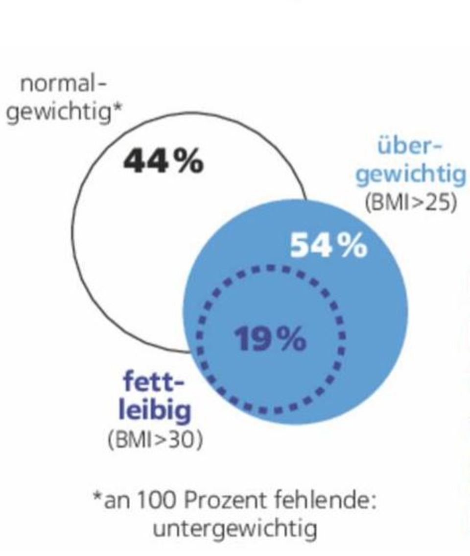 Graphic on the number of overweight and obese adults in Germany