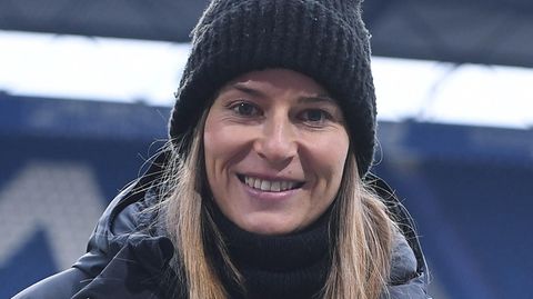 Geht ihren Weg: Marie-Louise Eta, hier im November 2022 als Expertin bei Sk im Duisburger Schauinsland-Reisen-Stadion
