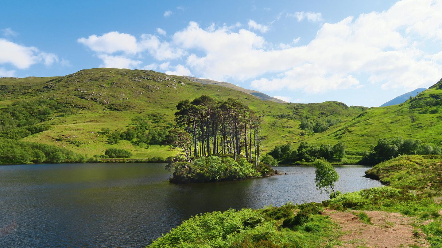 Loch Eilt – das Grab von Albus Dumbledore Harry Potter-Drehort Loch Eilt: Eine kliene Insel in einem See