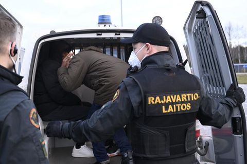 Flüchtlinge an der Grenze zwischen Russland und Finnland