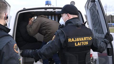 Flüchtlinge an der Grenze zwischen Russland und Finnland