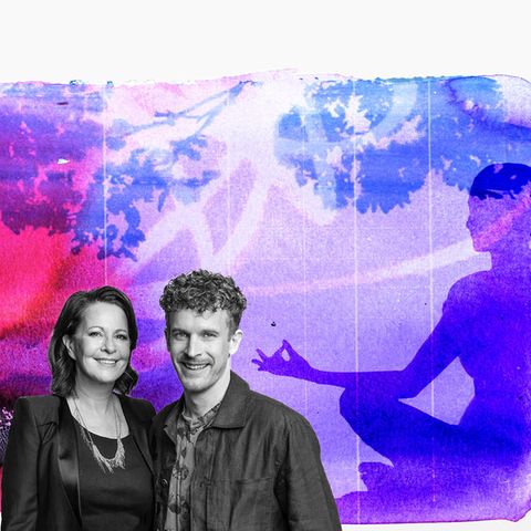 Kolumne PsychoLogisch Lukas Klaschinski und Stefanie Stahl Me time Illustration zeigt eine Frau die Yoga macht