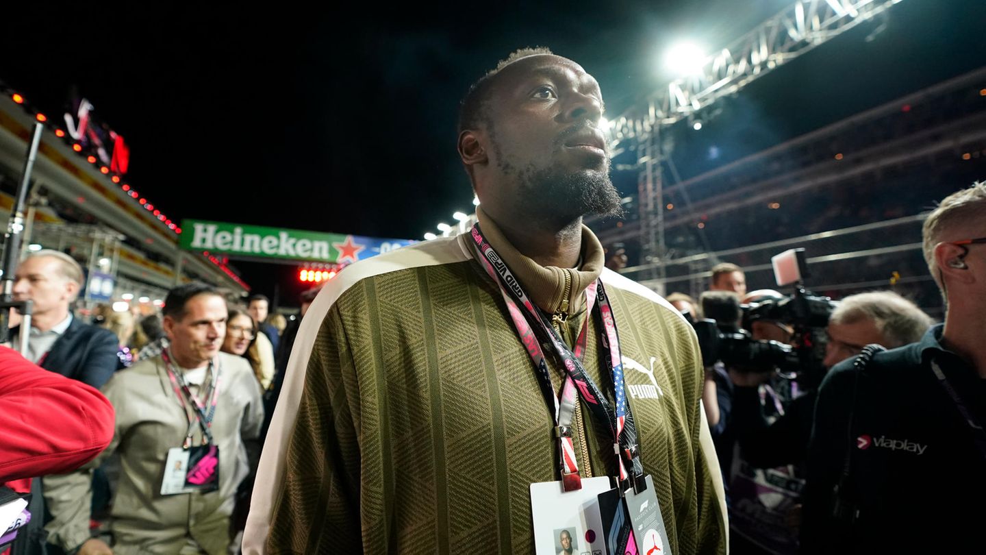 Auch der schnellste Mann der Welt schaute zu: Usain Bolt am Rande des Tracks