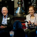 Die Carters im Juli 2021, während eines Empfangs zur Feier ihres 75. Hochzeitstages