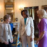 First Ladys unter sich: Rosalynn Carter, Michelle Obama und Jiill Biden 2014 im Weißen Haus.