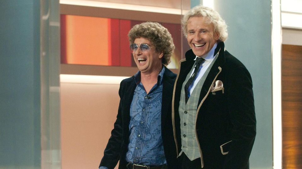 Atze Schröder und Thomas Gottschalk im Studio
