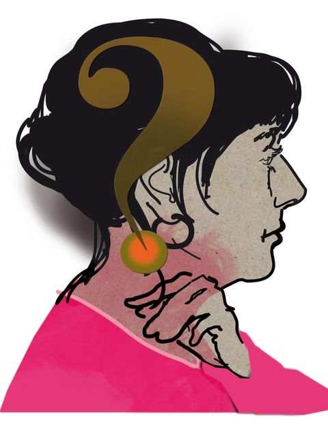 Illustration des Kopfes einer Frau von der Seite