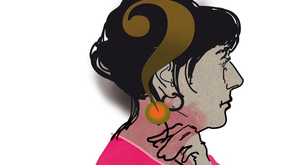 Illustration des Kopfes einer Frau von der Seite