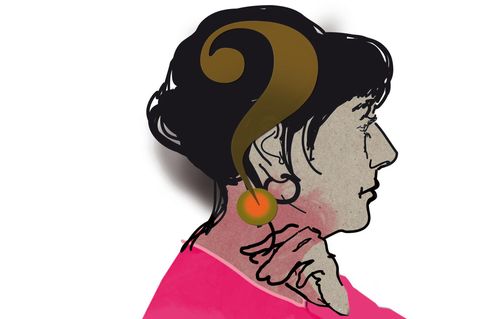 Illustration des Kopfes einer Frau von der Seite