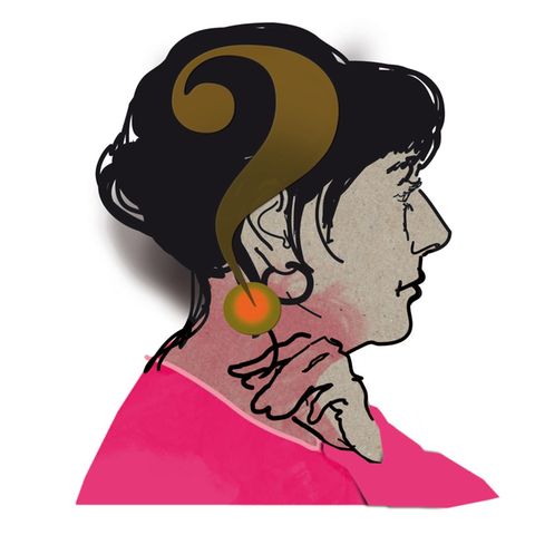 Illustration des Kopfes einer Frau von der Seite