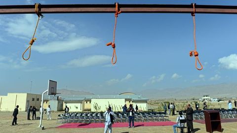 Ein Galgen in einem Gefängnis in Kabul