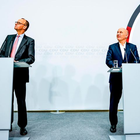 CDU-Chef Merz, Regierender Bürgermeister Wegner: Streitthema Schuldenbremse