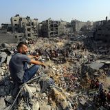 Zerstörungen, die ein israelischer Luftangriff in Dschabalia im nördlichen Gazastreifen verursacht hat