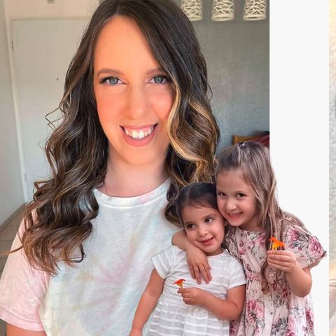 Mutter Doron Asher mit ihren beiden sich umarmenden Töchtern Raz und Aviv, 4, und 3. Daneben die 77 Jahre alte Margalit Moses