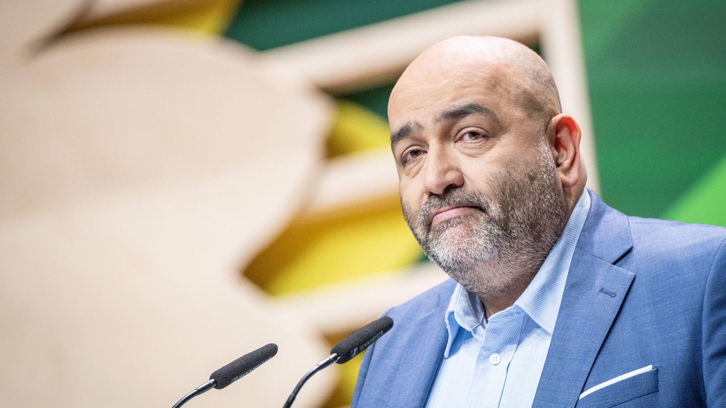 Omid Nouripour auf dem Parteitag.