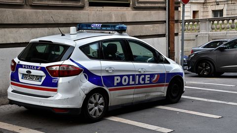 Ein Polizeiauto in Frankreich