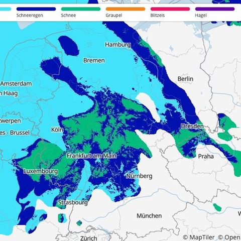 Wetter: Karte mit  Schnee