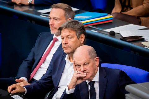 Stecken in der Haushaltskrise: Scholz, Habeck, Lindner