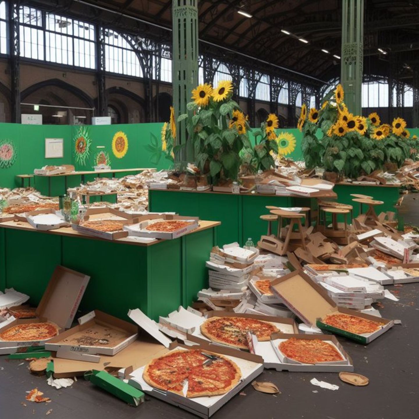 Das angeblich vom Grünen-Parteitag stammende Bild zeigt ein gewaltiges Chaos