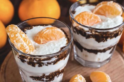 Dessert für Ihr Weihnachtsfest: Beliebtes Rezept: Creme aus Mandarinen, Spekulatius und Quark