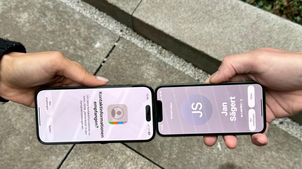 Das mit iOS 17 eingeführte Namedrop erlaubt es, Kontakte zwischen iPhones unkompliziert zu teilen
