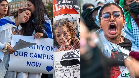 Collage aus Bildern von demonstrierenden Studenten