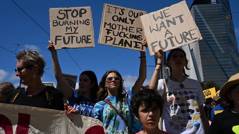 Zur Klimakonferenz: Demonstranten protestieren in Australien gegen fossile Brennstoffe.