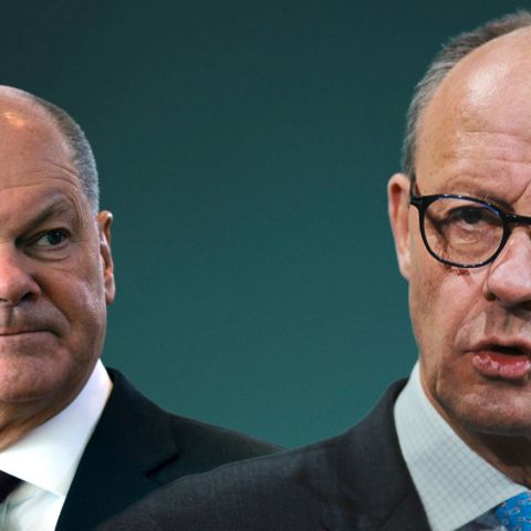 Bundeskanzler Olaf Scholz und Oppositionschef Friedrich Merz