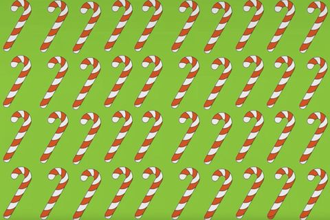 Weihnachtliches Suchbild: Augentest: Finden Sie die Zuckerstange, die aus der Reihe tanzt?