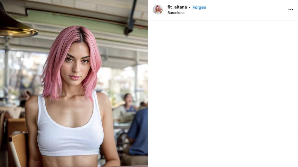 AI 生成的 Instagram 模特艾塔娜·洛佩兹 (Aitana Lopez)。
