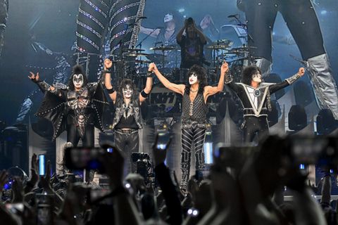 Gene Simmons, Tommy Thayer und Paul Stanley (v.l.n.r.) von der Kultband Kiss
