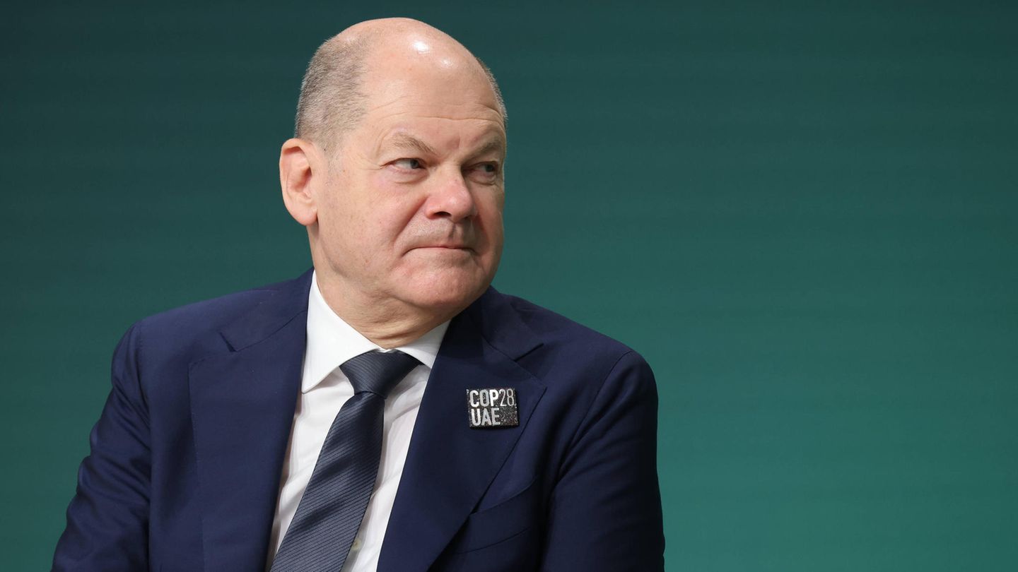 Kanzler Olaf Scholz bei der Weltklimakonferenz in Dubai