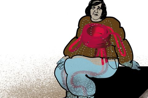 Illustration einer erkrankten Frau
