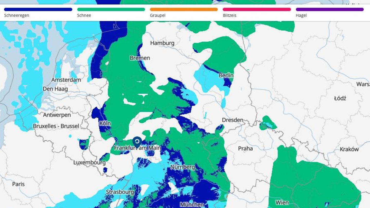 Wetter: Schnee und Schneeregen am Mitwoch
