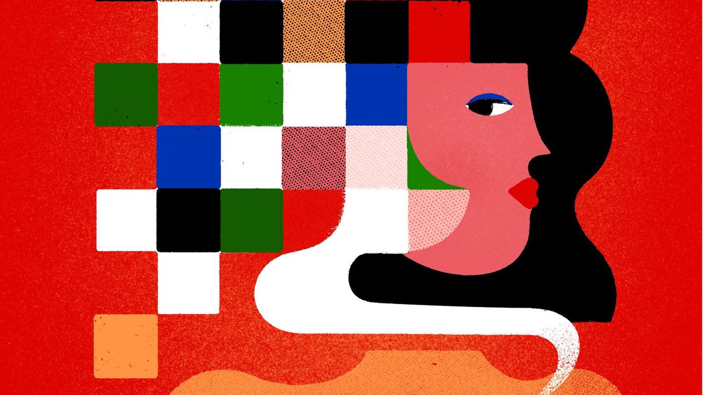 Illustration die eine Frau mit Wunderlampe darstellt