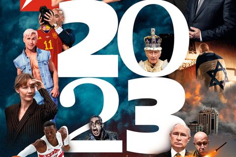 Die Zahl 2023 ist groß auf dem Titel des stern-Jahresendhefts zu sehen zusammen mit verschiedenen Menschen