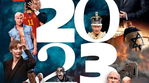 Die Zahl 2023 ist groß auf dem Titel des stern-Jahresendhefts zu sehen zusammen mit verschiedenen Menschen