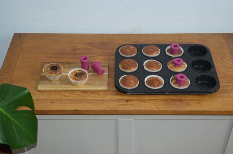Die Formen von Cucap aus DHDL stecken in Muffins