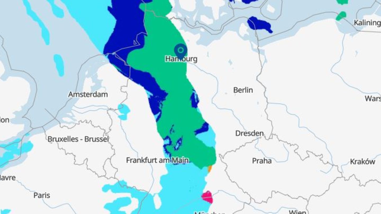 Eine Karte zeigt das aktuelle Wetter