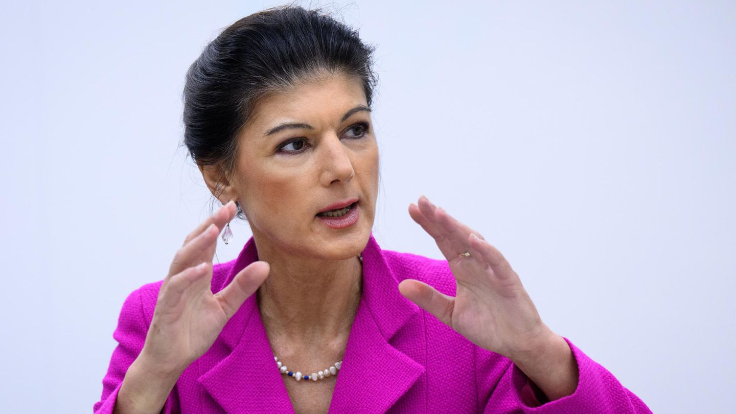 Sahra Wagenknecht bei einem Interview-Termin in Berlin