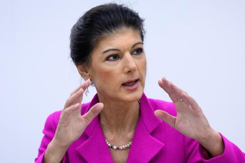 Sahra Wagenknecht bei einem Interview-Termin in Berlin