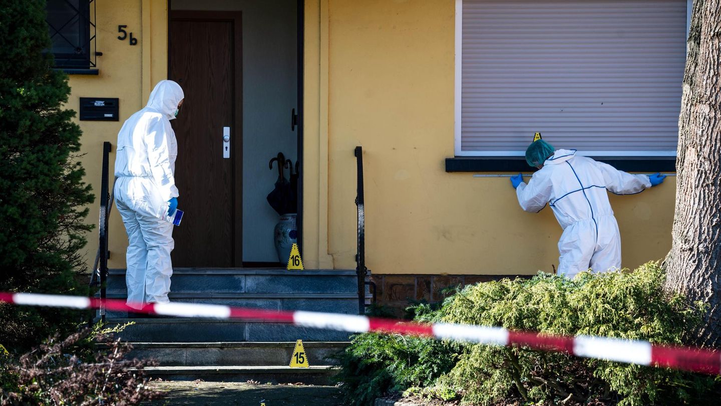 Tatortarbeit der Polizei im niedersächsischen Bramsche