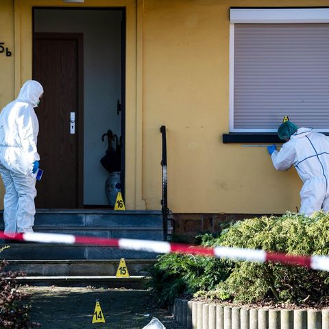 Tatortarbeit der Polizei im niedersächsischen Bramsche