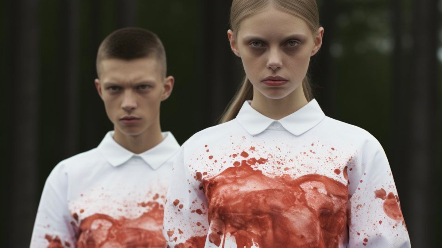 Die auch auf dem X-Account von reflex.cz geposteten Fotos russischer Sportlerinnen und Sportler erinnern teilweise an das Set eines Zombie-Films